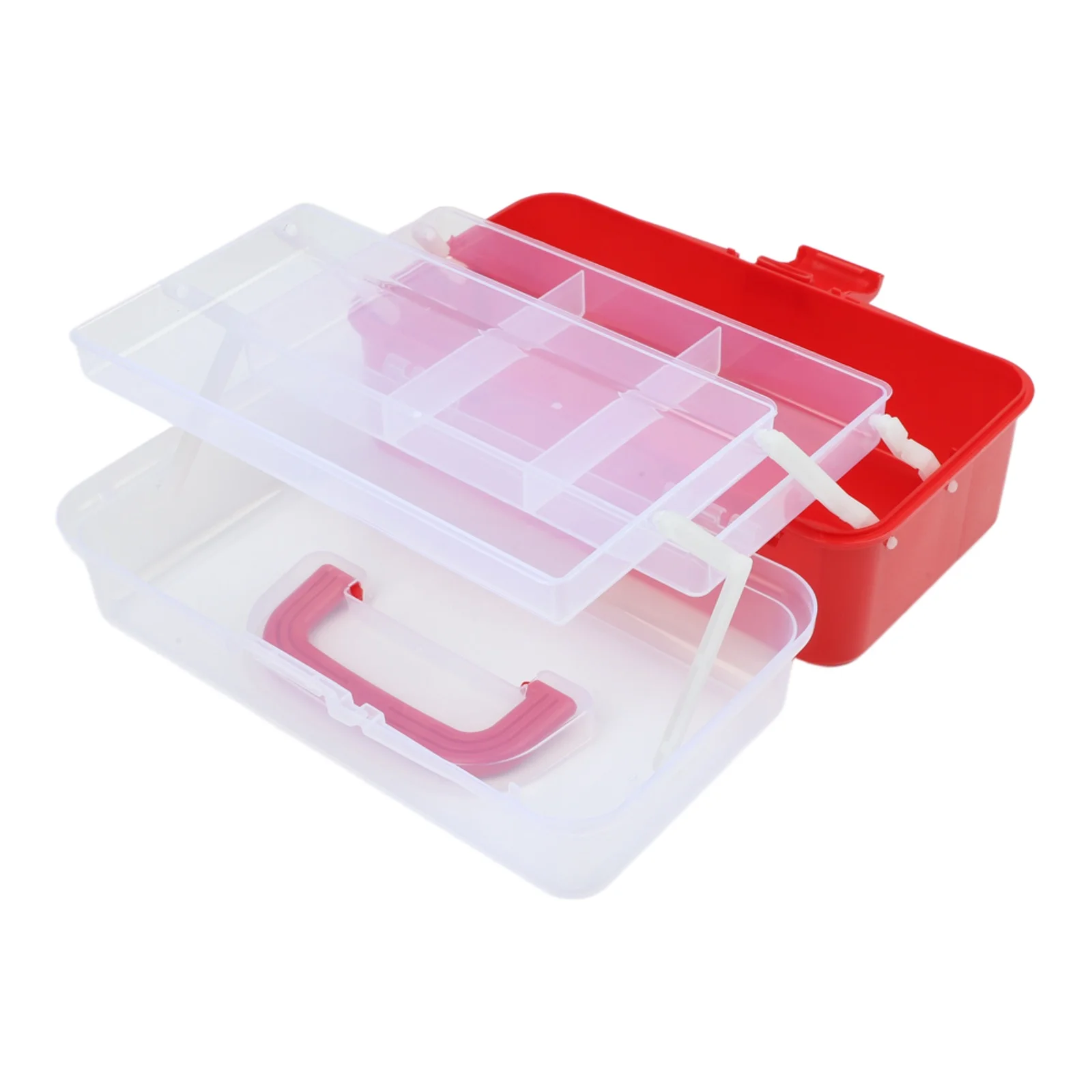 Adjustable Grid Storage Container Tool Case Jewelry Organizer Orange Storage Organizer Practical Carrying Transparent Finish
