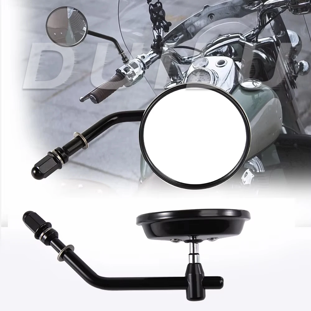 M8 Motorcycle Rearview Mirror Retro Rear Mirrors Round Side Mirrors For Harley Dyna Bobber Chopper Sportster Old School Touring