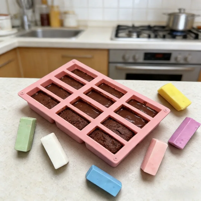 

Силиконовая форма для выпечки на 12 прямоугольных ячеек, для свечей, мыла, шоколадных батончиков