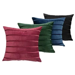 Velvet Pillow Covers 30x50cm 45x45cm 50x50cm Decorative Cushion Covers Solid Stripe Throw Pillow Cases Christmas Décor Red Green