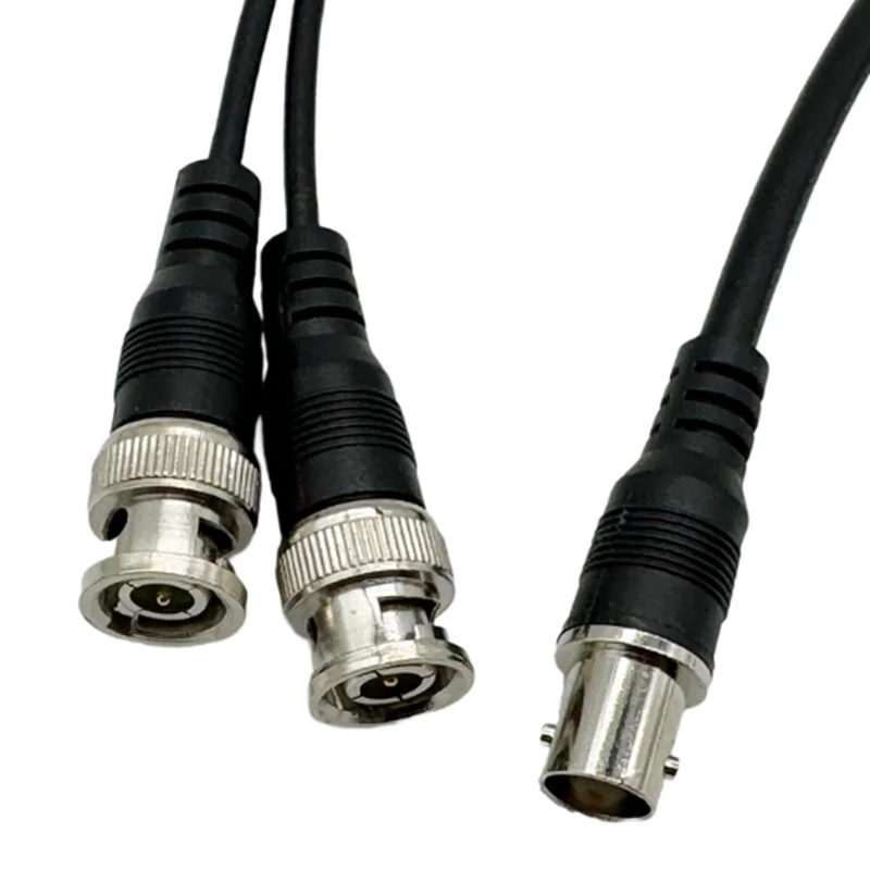 0.5m 3C-2V Coaxial BNC One Split Two Male to Female Cable Is Used For RF Signal Transmission Of TV Set-Top Box Monitoring Camera