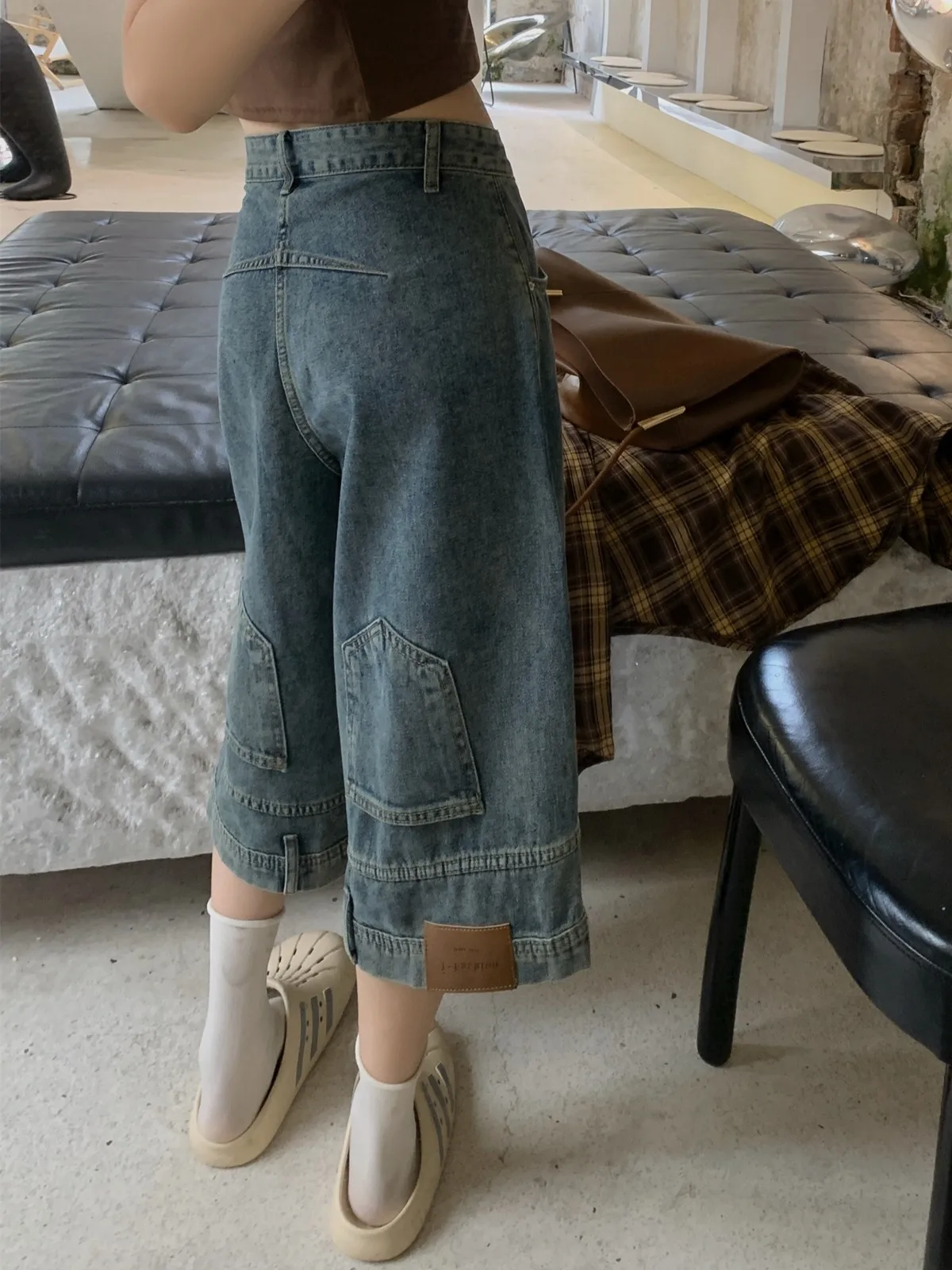 

ZHISILAO New Calf-length Jeans Women Vintage Wide Leg Calf-length Denim Pants Streetwear Summer 2024