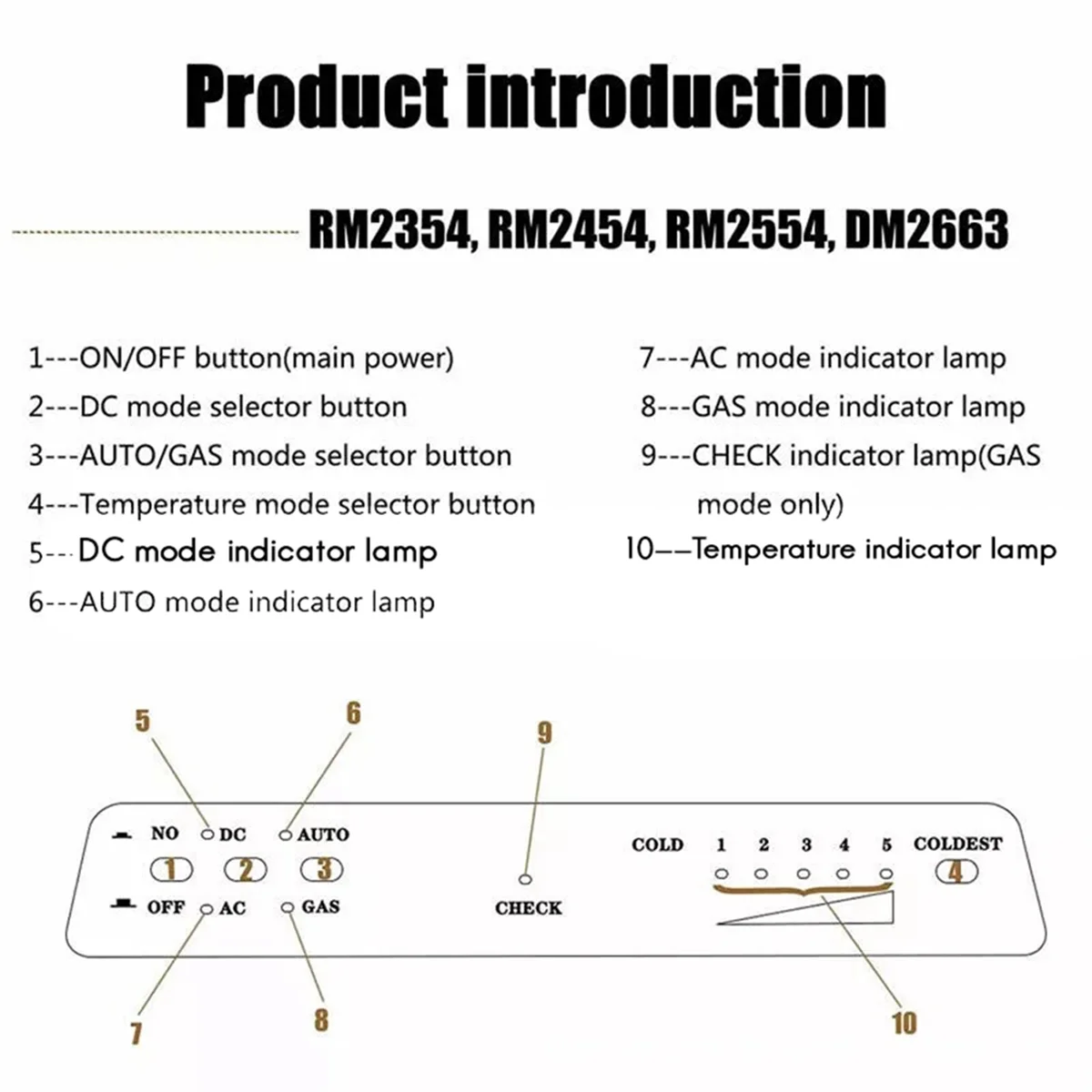 FZFZ 3316995900 RM2354 RM2454 RM2554 DM2663용 3방향 냉장고 제어판