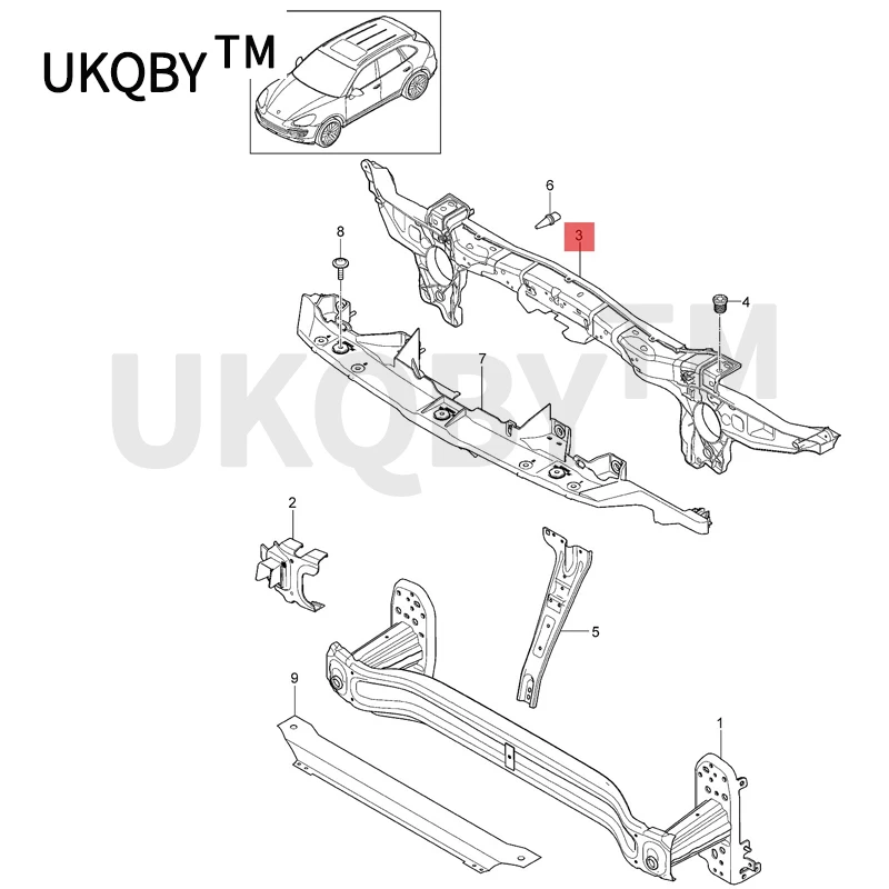 Car Assembly frame 2011-Por sch eCa yen ne 3.0T 4.8L 3.6T gantry radiator bracket condenser bracket 95850559400