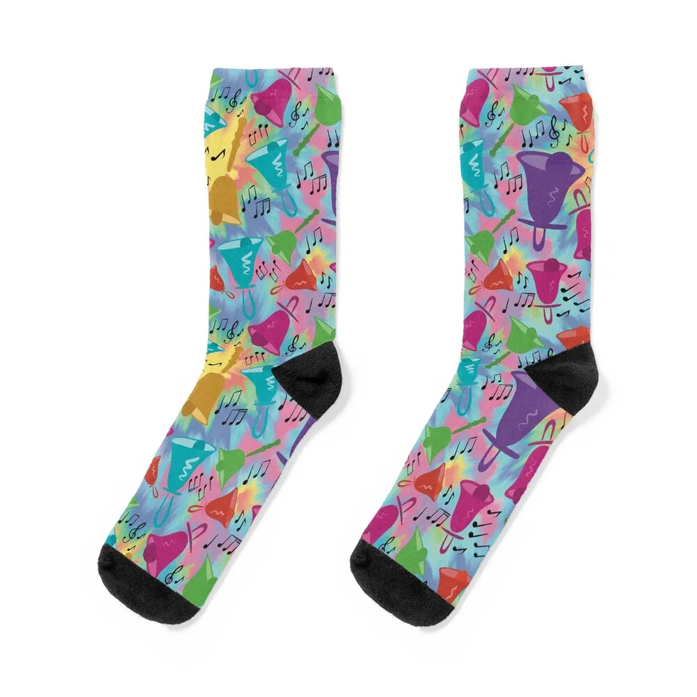 

Colorful Handbells Tie Dye Pattern Socks gifts set christmas stocking custom Socks Women's Men's