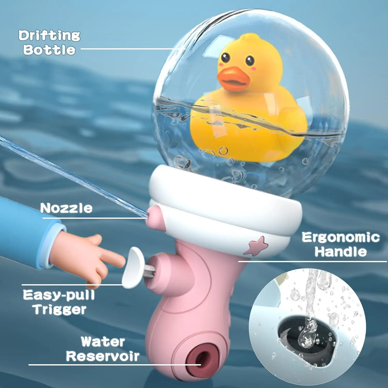 子供、ウォーターブラスター、スクーターガンポンプ、幼児用バスおもちゃ、夏の水泳プールビーチ屋外