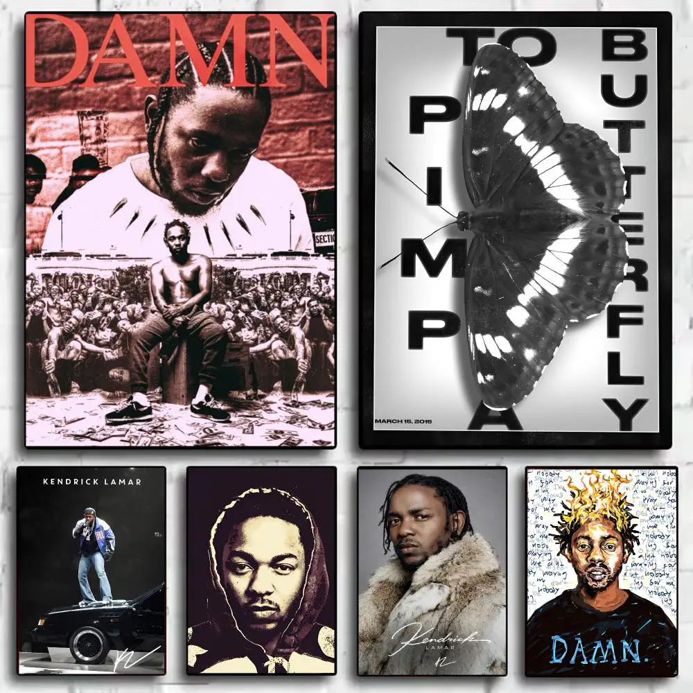 Rapper K-Kendrick Lamar Poster Trendy Wall Art Good Sticker Printed on PP Paper for Coffee Office Bar Decoration Best Gift