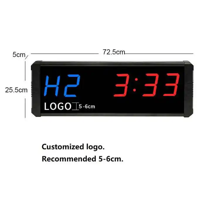 YIZH Custom Brand LOGO Indoor Home Gym Fitness Training Digital Timer Multi-functional LED Programmable Interval Workout Clock