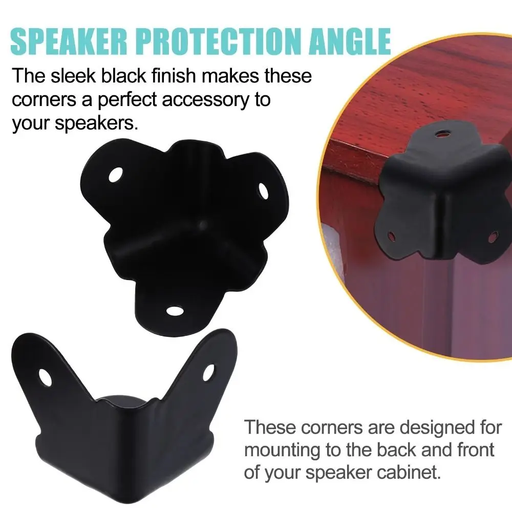Home Protectors Accessories Black Speaker Corner Protectors Iron Corner Covers Speaker Wrap Angle Speaker Accessories