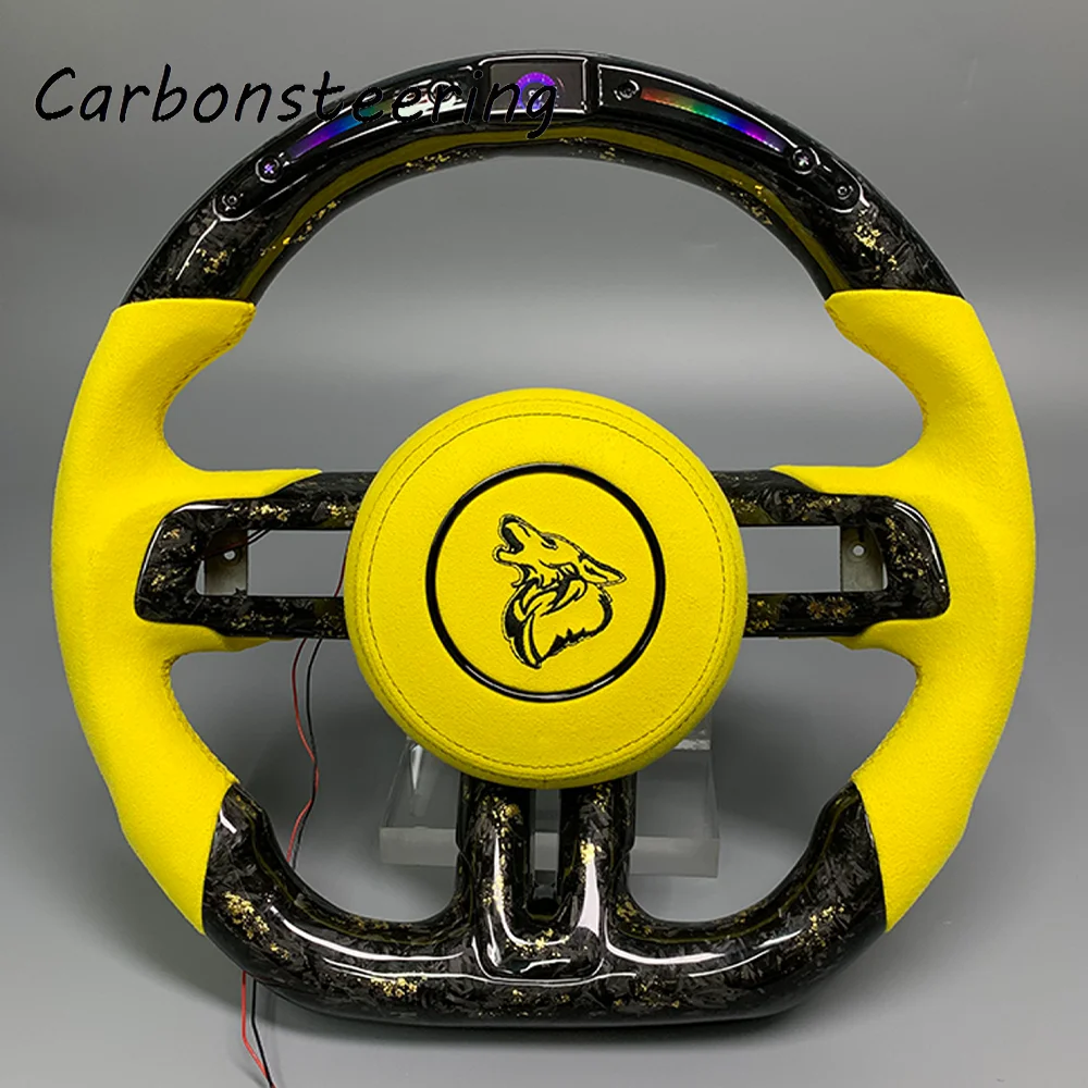 

Cars accessories for Ford Customized forged Alcantara carbon fiber steering wheel for GT5.0 S550 GT500 GT350 Shelby EcoBoost