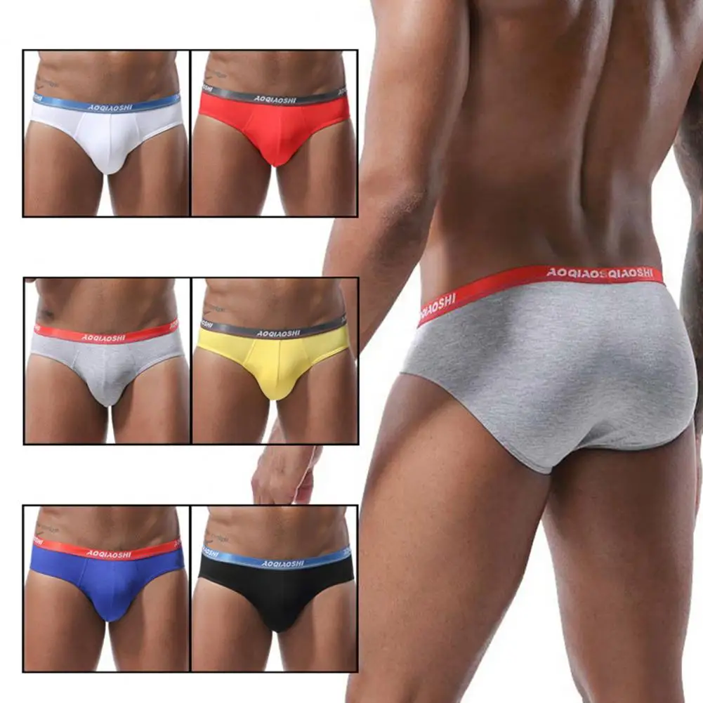 

Sexy Letter Print Low Waist Men Briefs Modal 3D U Convex Men Panties Double Layer Pouch Briefs Underpants Seamless Men Underwear