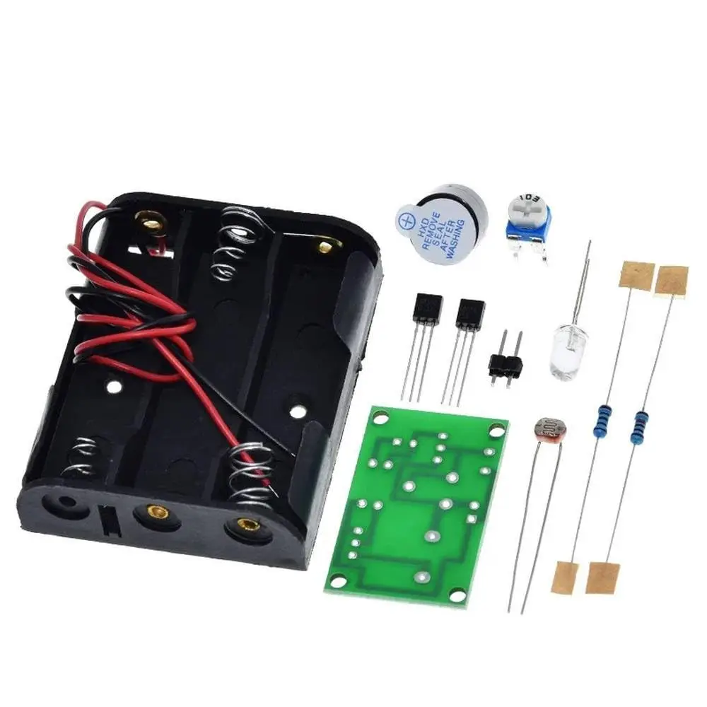 2PCS Soldering Practice Kit DIY Photosensitive Sound-Light Alarm LED Plug-in Circuit Kit Learn Soldering Kit for Beginners