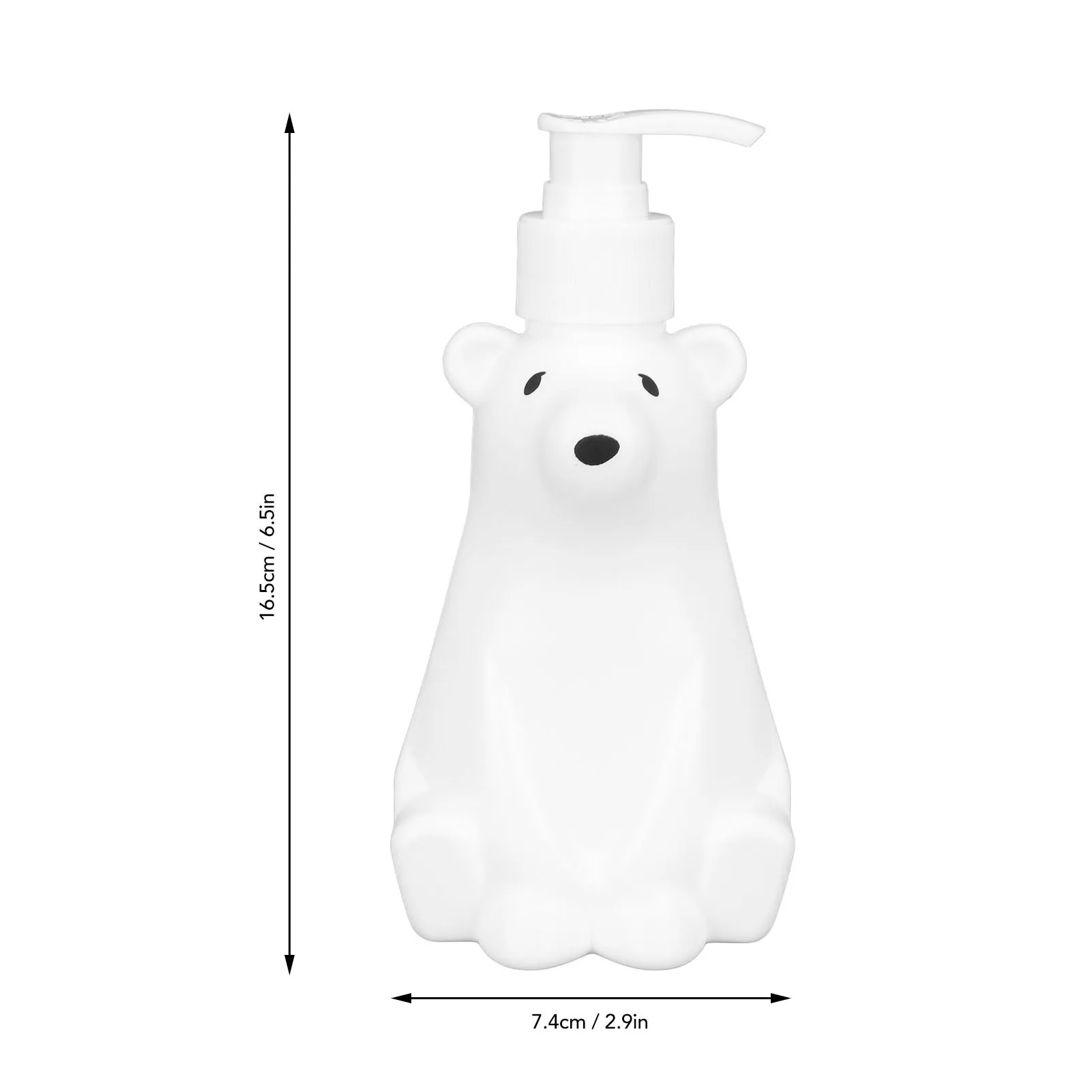 Shampoo Dispenser Cute Stylish White Bear  Space Saving Shower Bottles Strong  Pump Type for Bathroom