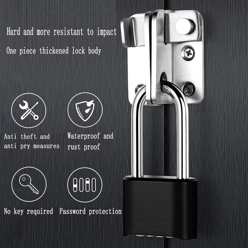 1PCS High Quality 4-Digits Waterproof Heavy Duty Rustproof Strong Hardened Door Lock Code Lock Padlocks for Indoor Outdoor Fence