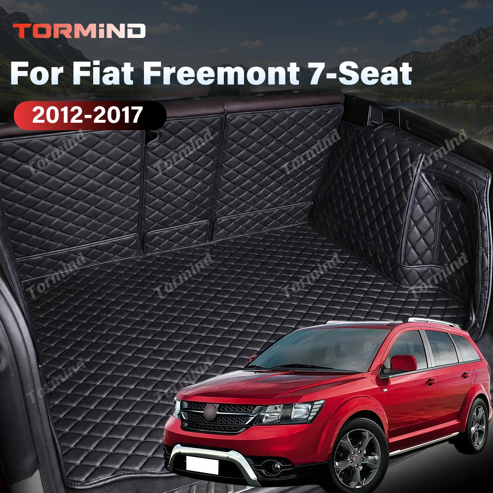 Tormind For Fiat Freemont 7-Seat 2012-2017 Car Trunk Mats Carpet Cargo Liner Car Backrest Pad Interior Accessories Protector