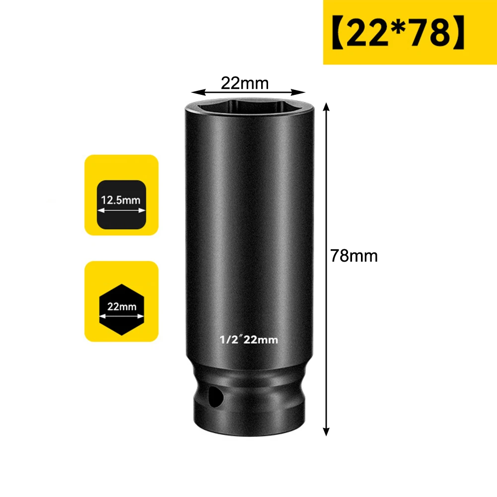 6pcs/set Socket Wrench Adapter For 1/2inch Drive Electric Wrench Driver Set 22mm HEX Sockets Adapter Hooks Straps