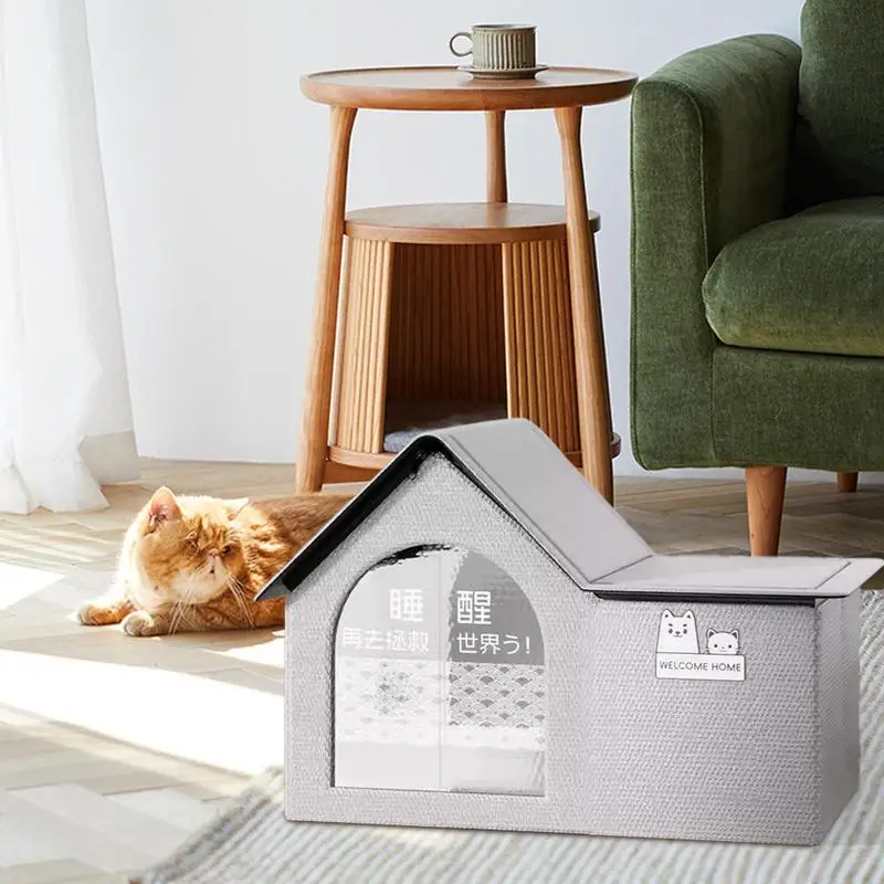 Air Conditioner Cat House Cat Air-Conditioned House With 2 Absorbent Cotton Bags Waterproof Large Dog Shelter Cat And Dog House