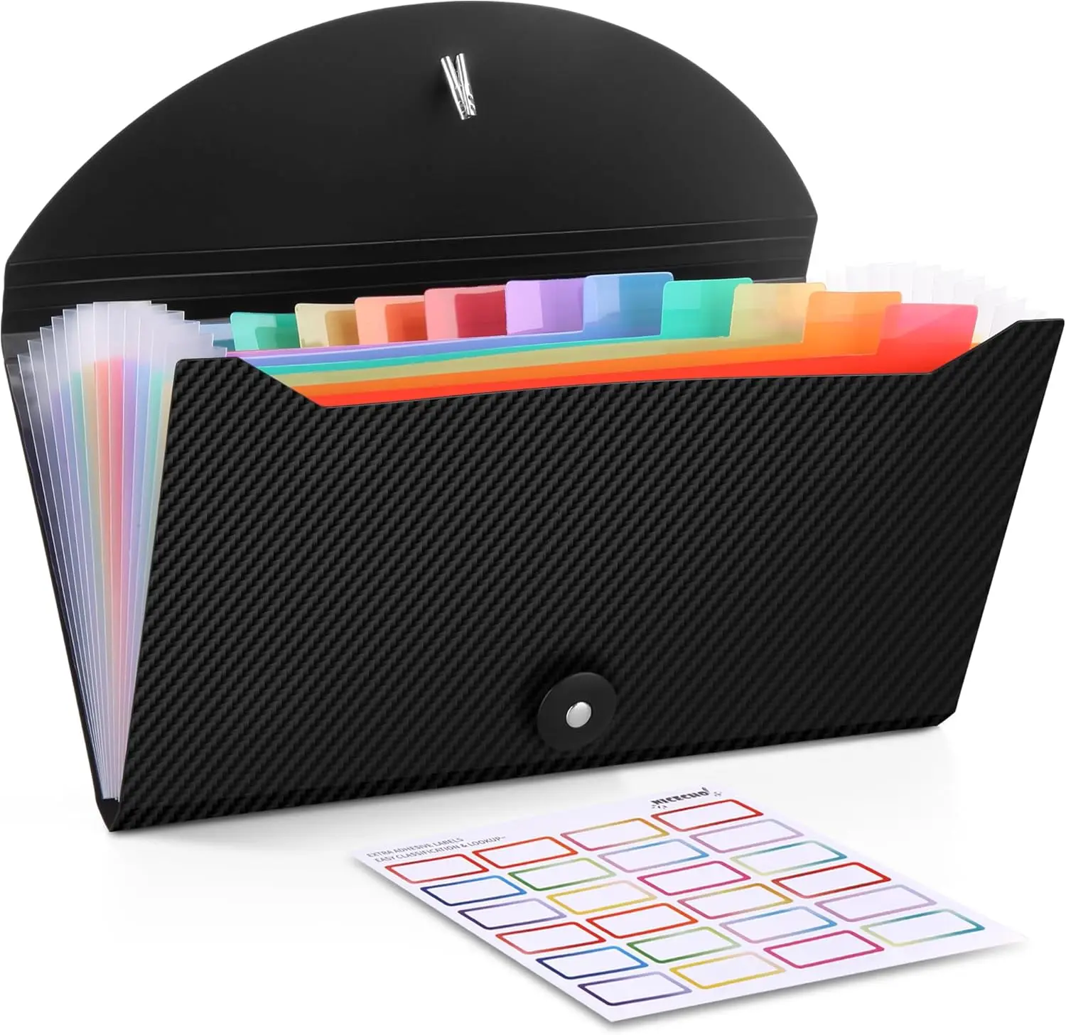 

13-Pocket Accordion File Organizer with Labels, Waterproof Storage for Receipts, Bills & Coupons, 10.2x5.1 Inches