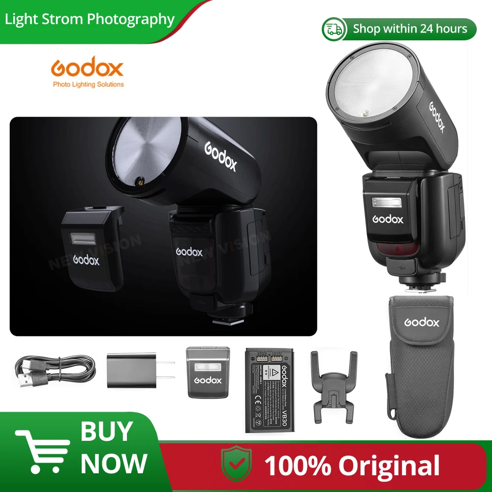 Godox V1 PRO V1PRO TTL литий-ионная вспышка для камеры с круглой головкой, вспышка Speedlite с беспроводной передачей для Canon Nikon Sony Fuji Olympus