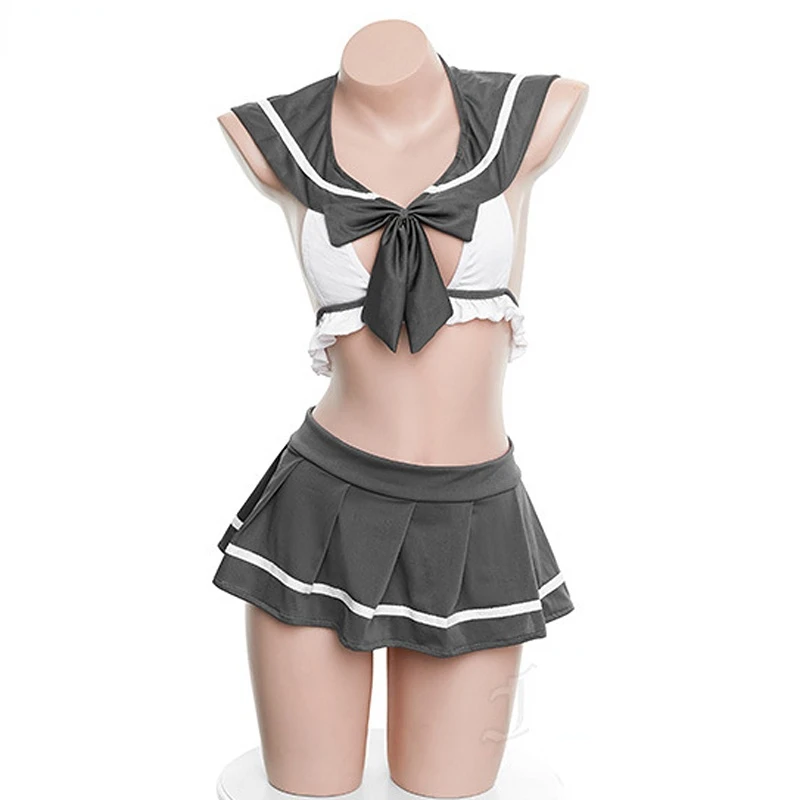 Anime School Student Beach Sailor Swimsuit Costumes Summer Japanese Girl Bikini Swimwear Uniform Set Pool Party Cosplay