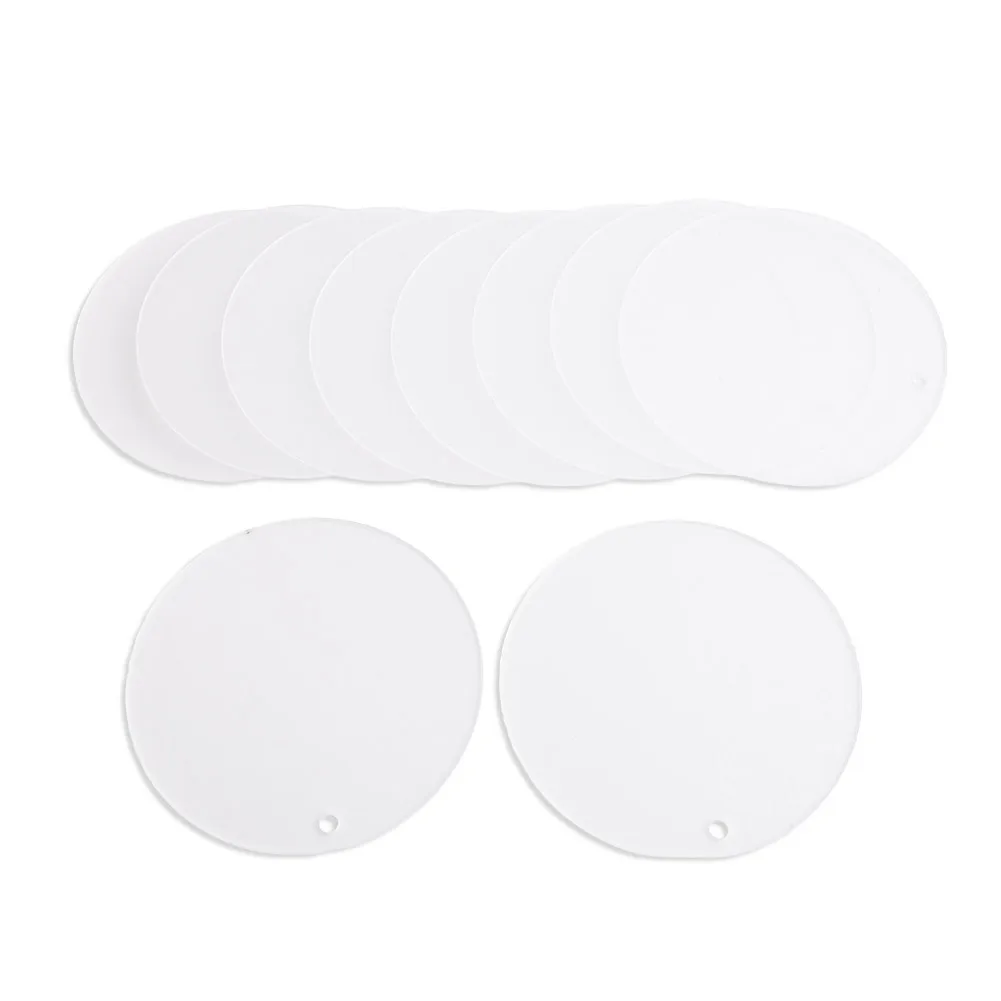 10pcssss 5-10cm discos circulares acrílicos fundidos transparentes placa redonda artesanato em branco bauble acrílico transparente árvore de natal pingente diy