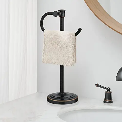 

17 Inch Oil Rubbed Bronze Freestanding Stainless Steel Towel Ring For Bathroom Countertop Vanity Hand Towel Holder
