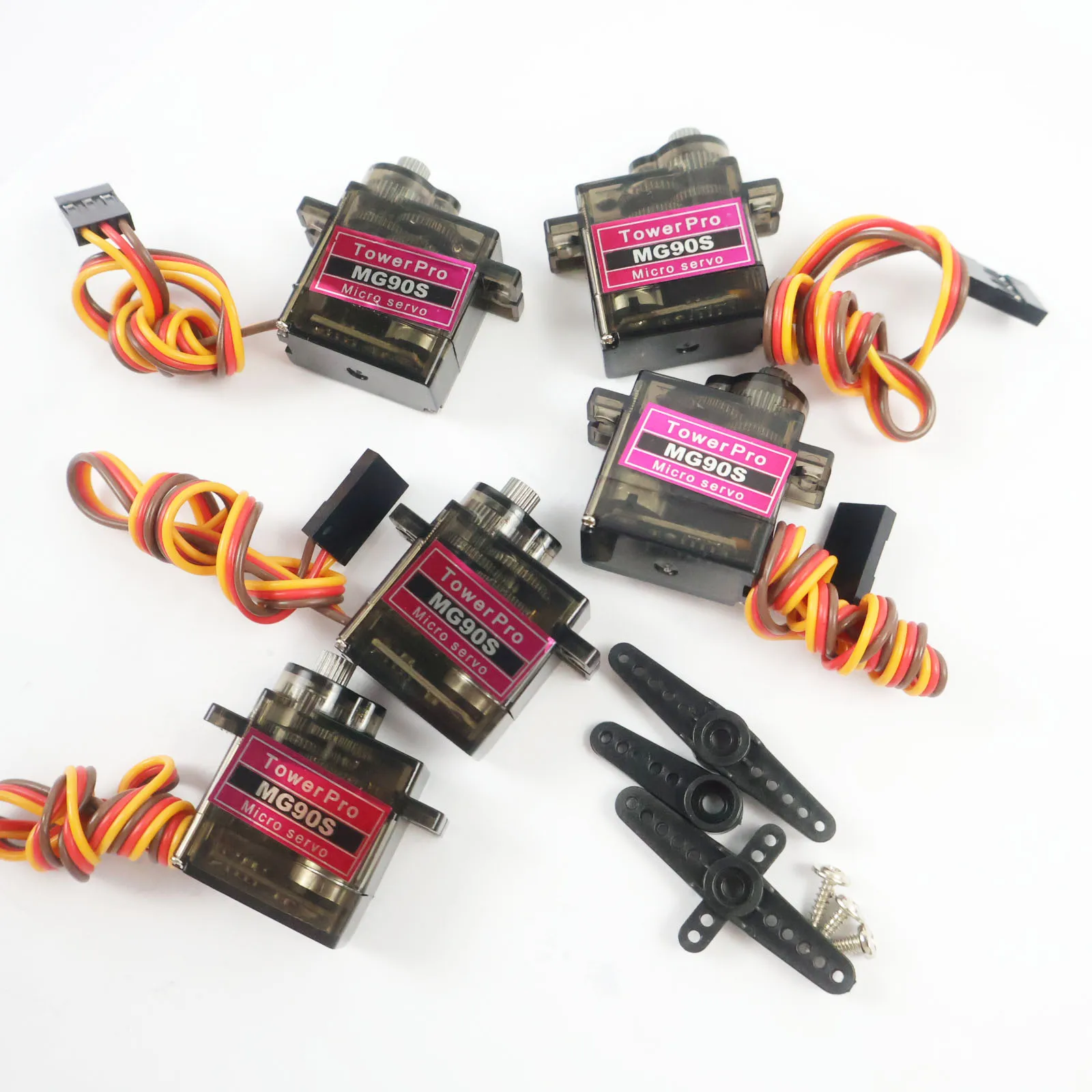 1/5/10PCS MG90S Servo All Metal Gear Micro Servo 180°/360° for RC Helicopter Plane Boat Car Robot Upgraded Version Parts 4.8V