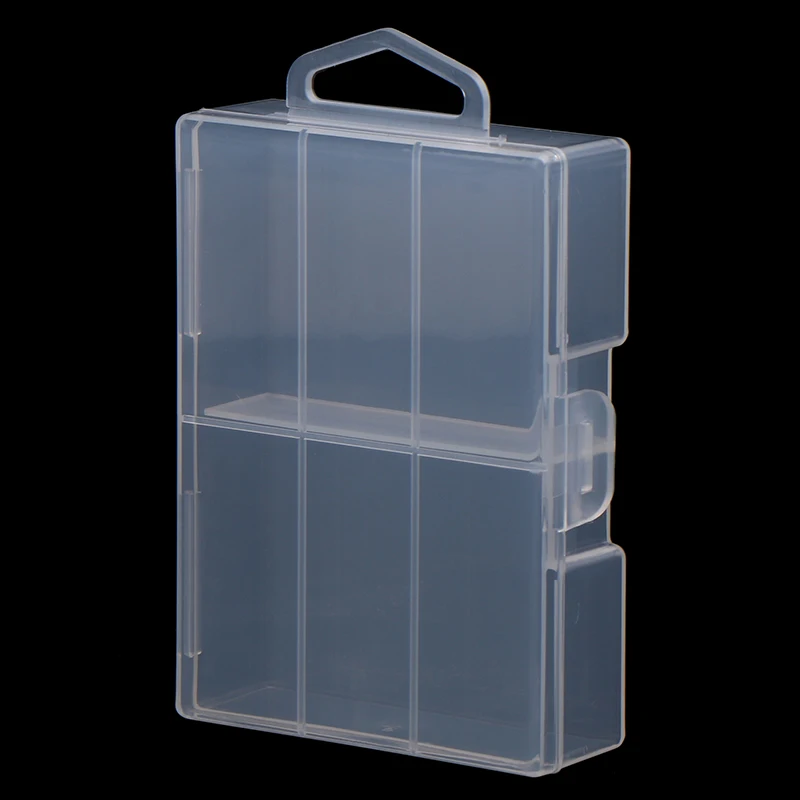 Transparent Battery Storage Box For 18650 Batteries Plastic Organizer With Hardware Accessories And Clear Divider With Cover