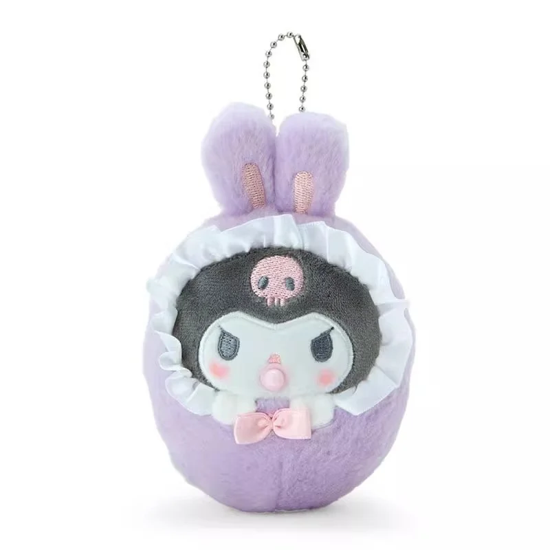 Kawaii Sanrio Swaddling Baby Hello Kitty Kuromi Plush Doll Keychain Cute My Melody Cinnamoroll Rabbit Ears Children Keyring Gift