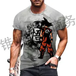 Camiseta de Dragon Ball Z para hombre, ropa de Goku, fresca, Saiyan, manga corta, 110-6XL, verano, gimnasio, Harajuku, Vegeta, 2024