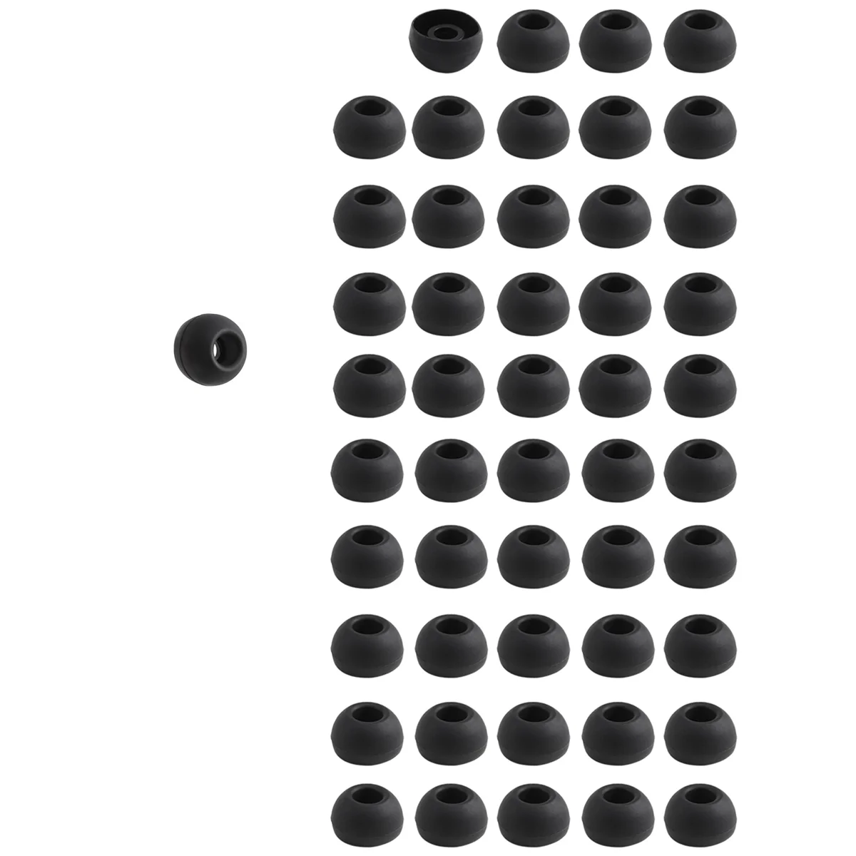ブラックインイヤーイヤフォンカバー、イヤピース交換、フォンチップ、50個