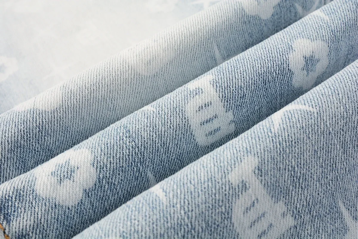 2025 American Jean Print Pants 9089 Style High Waist Loose Fit Straight Leg Blue Jeans Women's Fashion Casual Trousers - Image 4