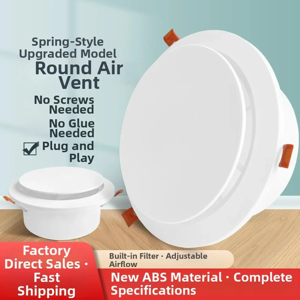 Circular Air Outlet with Filter Exhaust Outlet for Intake and Exhaust, and Air Return Vents Ventilation