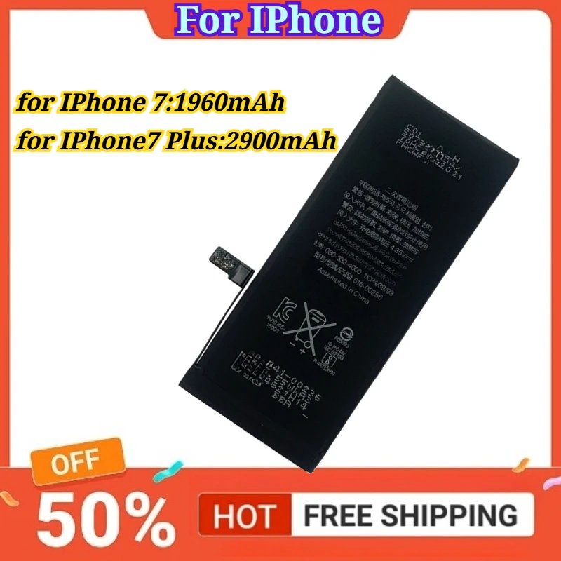 

New Battery Compatible for IPhone 7 A1660 A1778 A1779A1780 A1853 A1866 1960mAh/ for IPhone 7 Plus 2900mAh Mobile Phone Batteries
