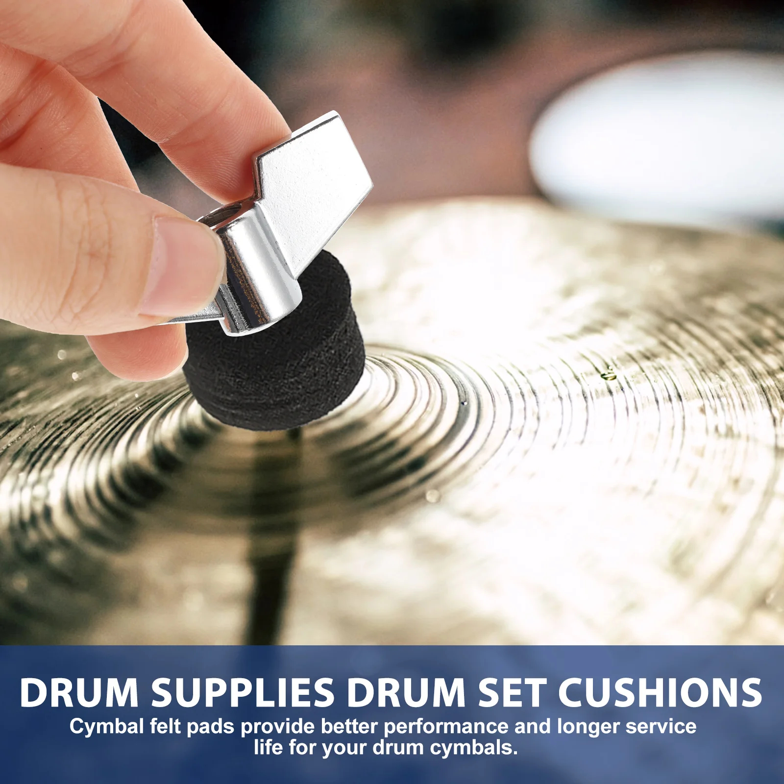 

Drum Set Felt Pad Mute Pads Drums Practice Dampeners Cymbal Kit Accessories Replace