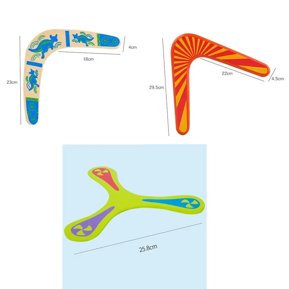 Creative Wood Classic Boomerangs Orange Green Blue Saucer V Shaped Boomerang Flying Disc Throw Catch Outdoor Game