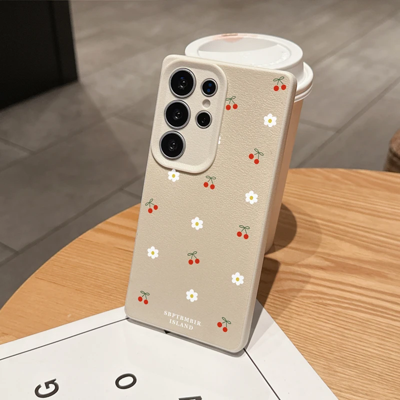 INS Smile Daisy Cherry Lichee Pattern Case dla Realme 14 13 12 11 9 Pro Plus 10 8 5G 8i C53 C51 C63 C55 C35 C30S C21Y C25Y Cover