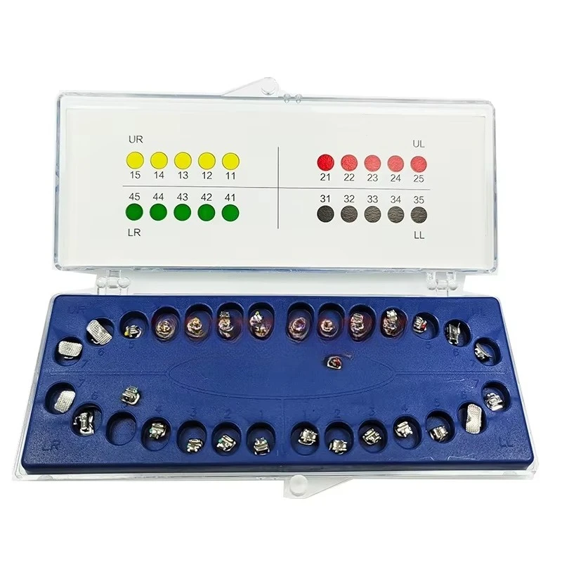 28Pcs/Box KND Damon Q System Orthodontics Metal Self-Ligating Brackets Dental Orthodontics Metal Braces Standard Torque ROTH MBT