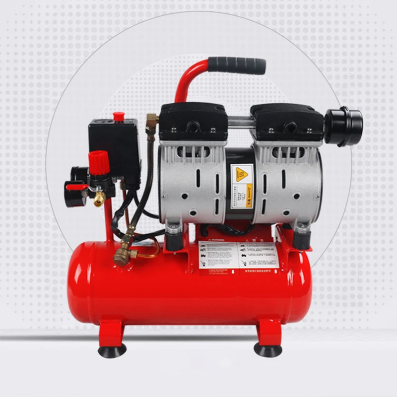 เครื่องอัดอากาศแบบไร้น้ำมัน 220V เครื่องมือปั๊มลมงานไม้ขนาดเล็ก เครื่องอัดอากาศแบบปิดเสียงอาชีพ เครื่องอัดอากาศคุณภาพสูง