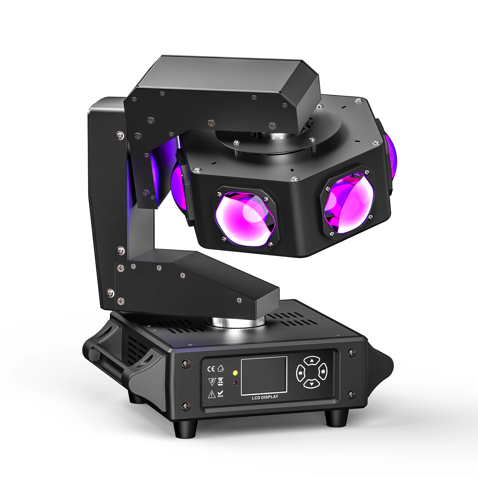 Yiflamefly 300W Beam Moving Head Verlichting RGBW 6LED 360 ° Rotatie Stageverlichting DMX512 14/16CH DJ-licht voor disco, bruiloft, feest en show