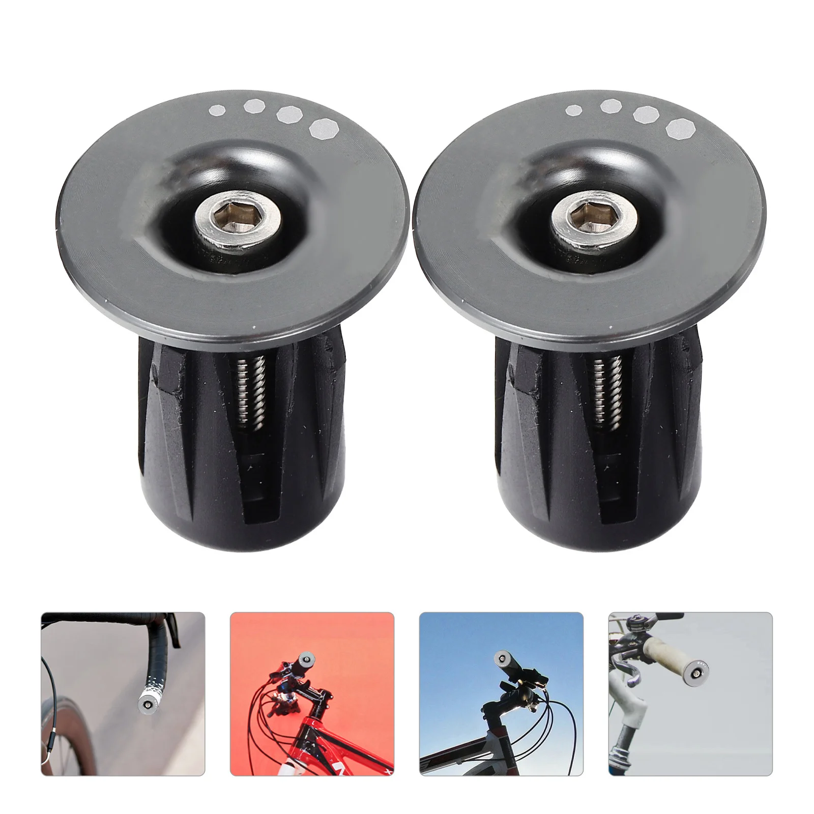 

1Pair Road Bike Handlebar Plugs Aluminium Alloy Bar Ends Replacement Caps Durable Cycling Accessories for Outdoor Biking