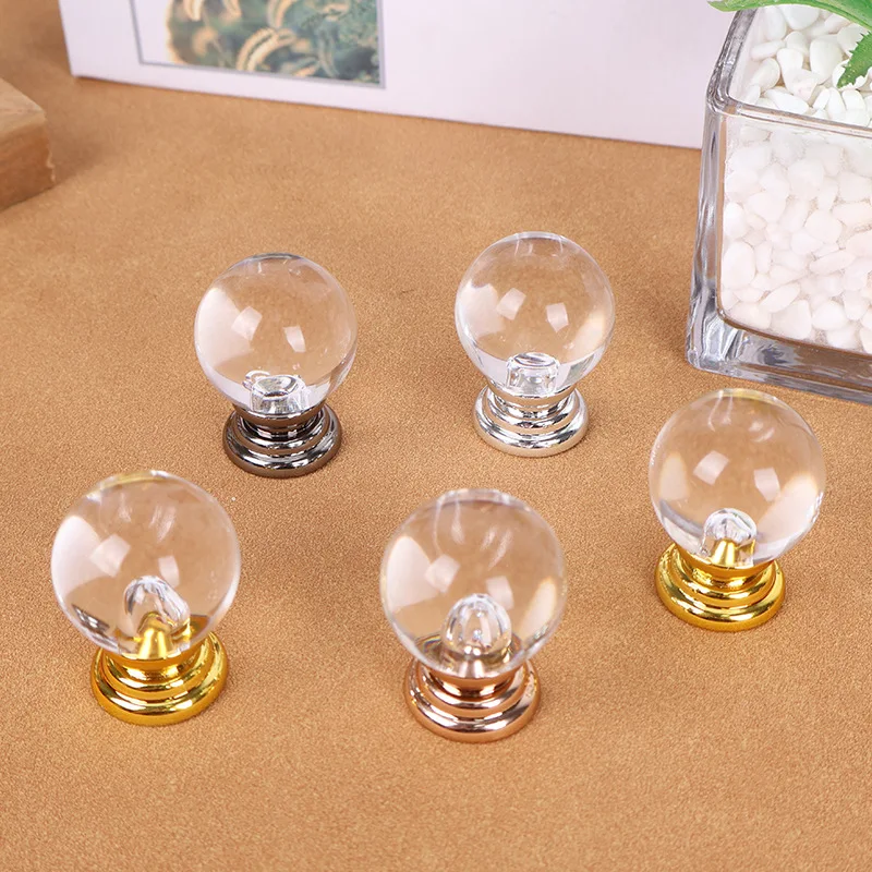 Cabinet door handle crystal lifter transparent round bead handle furniture hardware cabinet wardrobe handles