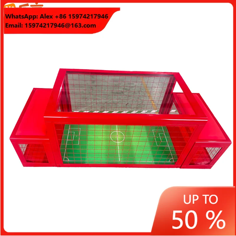 Robust Human Soccer Interactive Football Arcade Table Game Machine Tempered Glass For Family Fun Center