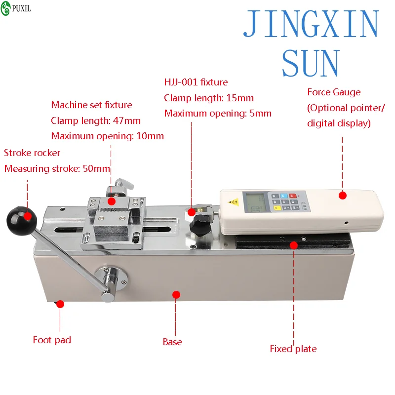 Horizontal testing rack push-pull force tester, wire bundle terminal tension tester, pull-out force tester