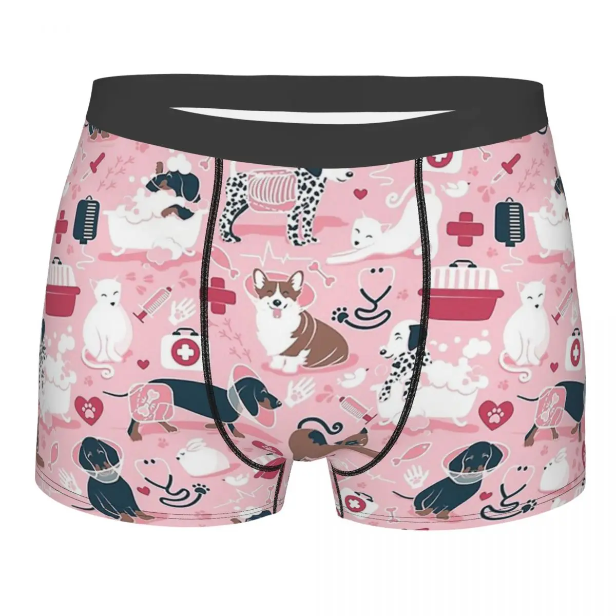 

Pink Medical Doctor Veterinary Underpants Breathbale Panties Male Underwear Comfortable Shorts Boxer Briefs