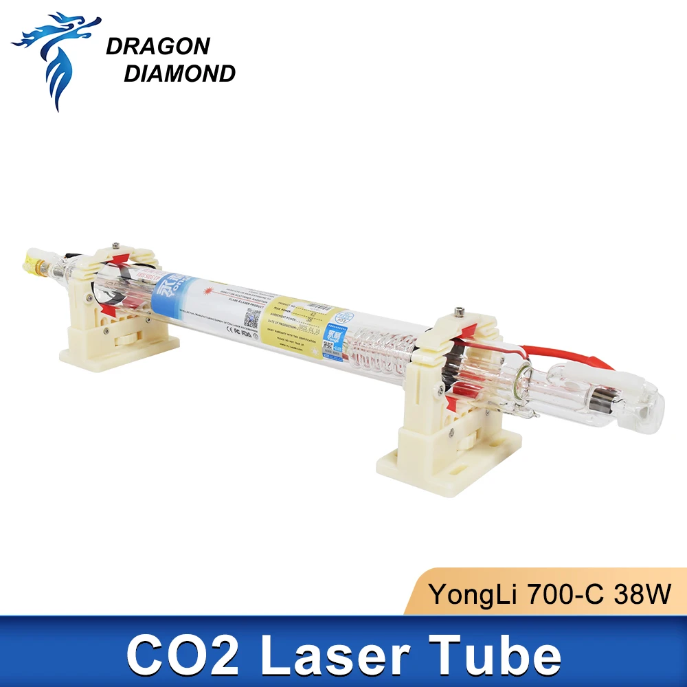 YONGLI 700-C Co2 Laser Tube 38-42W Diameter 50mm Length 700mm for CO2 Laser Engraving Cutting Machine view 3
