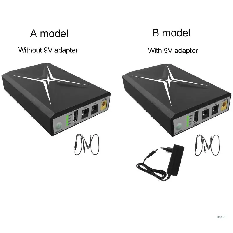 10400mAh Mini UPS Battery Backup USB 5V2A 5.5x2.5mm 9V1A 12V1A Portable Uninterruptible Power Supply Unit for Router