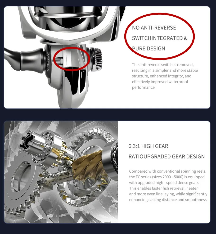 Okmua Anti-Meerwasser-Angelrolle, maximale Bremskraft 25 kg, für alle Gewässer, zum Weitwurf, Meeresangelrolle aus Metall, 1000-7000 – Detail 28