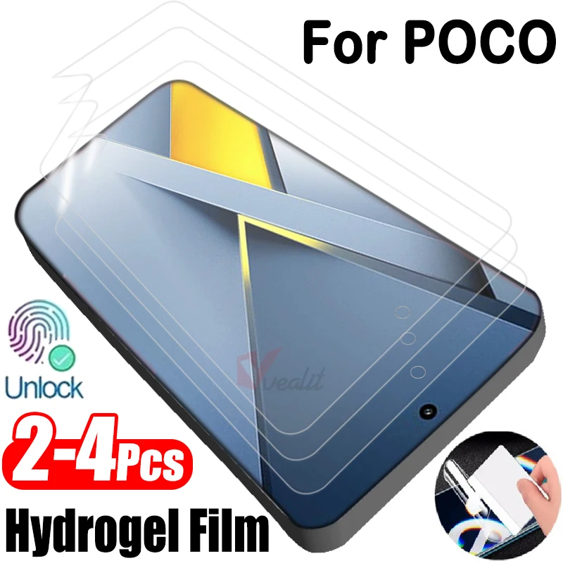 

2-4Pcs Full Cover HD Hydrogel Film for Xiaomi Poco F8 Ultra Screen Protector for Poco F7 F8 Pro Silicone Soft Film