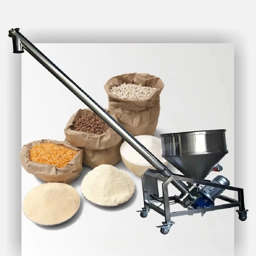New Food Powder Automatic Auger Feeding Stainless Steel Screw Conveyor with Vibrating Hopper High Efficiency Customized Capacity